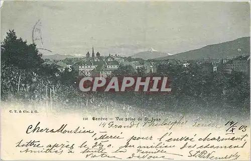 Cartes postales Geneve vue prise de St Jean