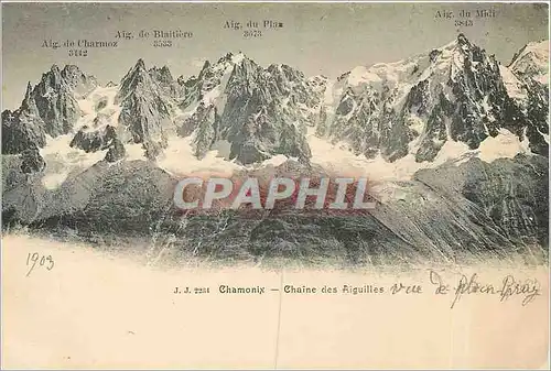 Cartes postales Chamonix chaine des Aiguilles