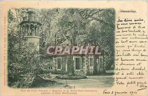 Cartes postales Versailles parc du petit trianon hameau de la Reine Marie Antoinette Laiterie et Tour Marlboroug