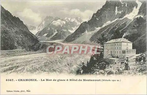 Cartes postales Chamonix la mer de glace et hotel du Montanvert