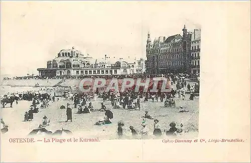 Cartes postales Ostende la plage et le Kursaal