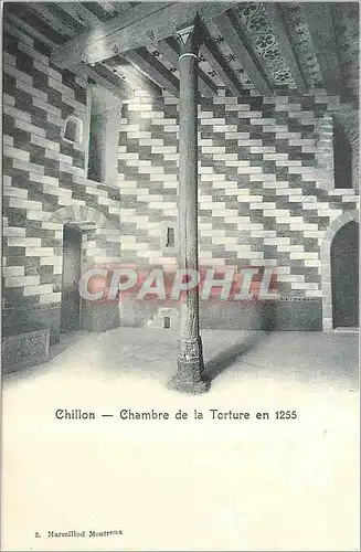 Cartes postales Chillon chambre de la tortune en 1255