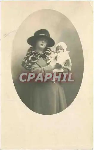 CARTE PHOTO Femme Enfant