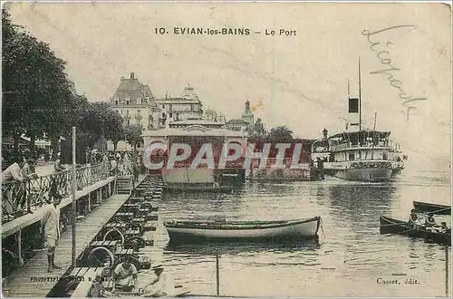 Cartes postales Evian les Bains le port Bateau