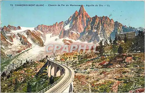 Cartes postales Chamonix Mont Blanc chemin de fer du Montenver aiguille du Dru