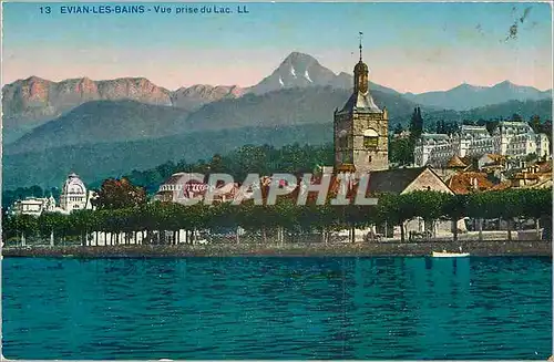 Cartes postales Evian les Bains vue price du Lac