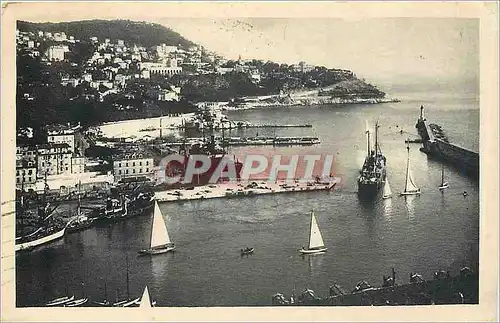 Cartes postales Cote d'Azur artistique Nice le port et le Mont Boron