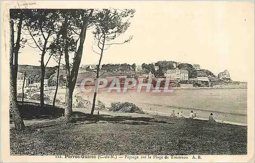 Cartes postales Perros Guirec C du N paysage sur la plage de Trestraou