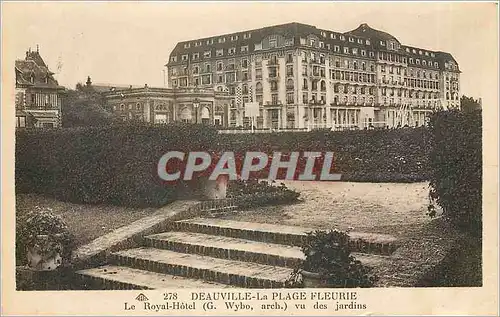 Cartes postales Deauville la plage fleurie le royal hotel vu des jardins