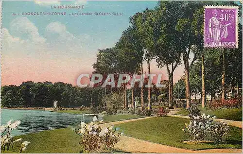 Cartes postales La Normandie Bagnoles de l'Orne les jardins du Casino du lac