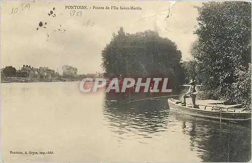 Cartes postales Pontoise pointe de l'ille Saint Martin Peche Pecheur