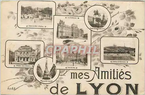 Cartes postales Mes amities de Lyon