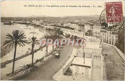 Cartes postales Nice A M vue generale prise de l'escalier du chateau