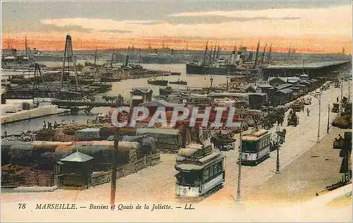 Cartes postales Marseille bassins et Quais de la Joliette Tramway