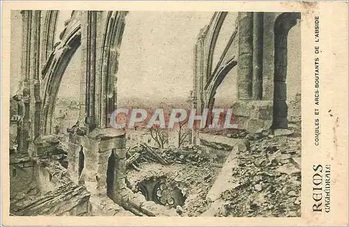 Cartes postales Reims Cathedrale combles et arcs boutants de l'abside