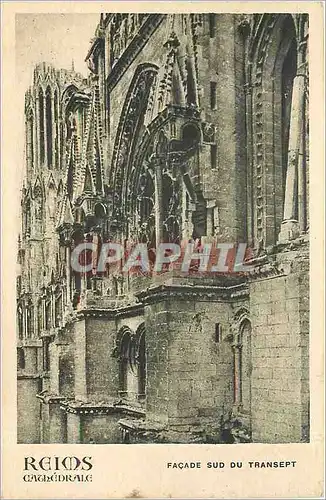 Ansichtskarte AK Reims Cathedrale facade sur du transept