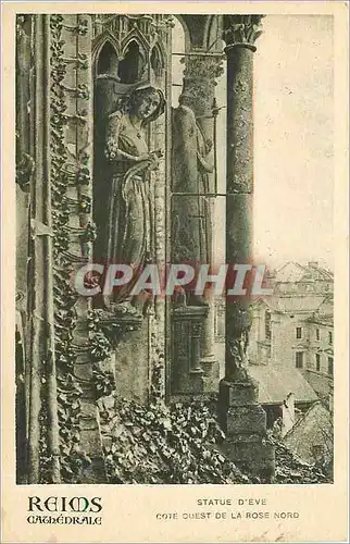 Ansichtskarte AK Reims Cathedrale statue d'Eve cote ouest de la rose nord