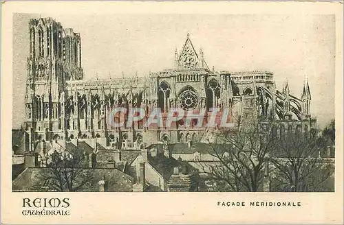 Cartes postales Reims Cathedrale facad meridoinale