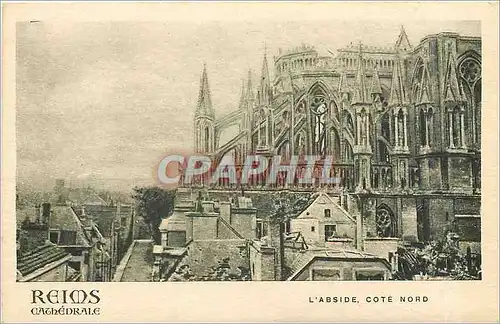 Cartes postales Reims Cathedrale l'abside cote nord