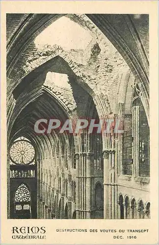 Ansichtskarte AK Reims cathedrale Destructions des Voutes du Transept