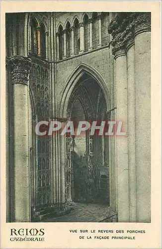 Cartes postales Reims cathedrale Vue sur le revers des Porches de la Facade principale