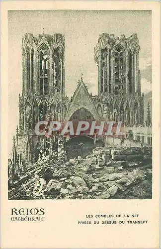Ansichtskarte AK Reims cathedrale les Combles de la Nef prises du Dessus du Transept