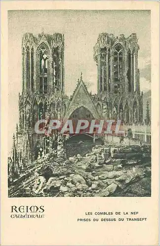 Cartes postales Reims cathedrale les Combles de la Nef prises du Dessus du Transept