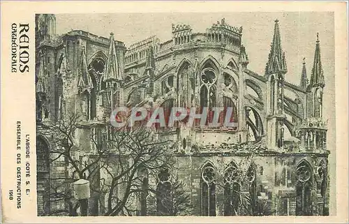 Ansichtskarte AK Reims cathedrale l'Abside Cote S E Ensemble des Destructions 1918