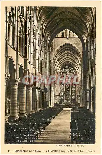 Cartes postales Cathedrale de Laon la Grande Nef XII et XIII siecle
