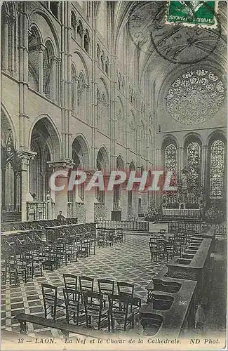 Cartes postales Laon la Nef et le Choeur de la Cathedrale