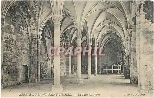 Cartes postales Abbaye du Mont Saint Michel La Salle des holes