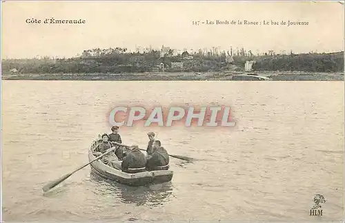 Cartes postales Cote d'Emeraude Les Bords de la Rance Le Bac de Jouvente Bateau