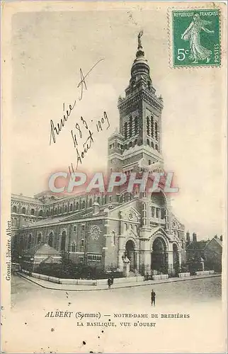 Cartes postales Albert Somme Notre Dame de Brebieres La Basilique vue d'Ouest