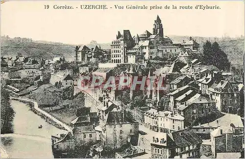 Cartes postales Uzerche Vue Generale prise de la route d'Eyburie