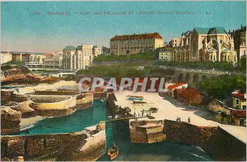 Cartes postales Biarritz Port des Pecheurs et l'Eglise Sainte Eugenie