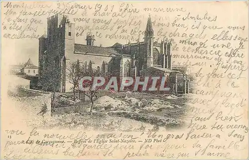 Cartes postales Cite de Carcassonne Beffroi de l'Eglise Saint Nazaire Carte 1900