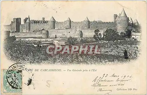 Cartes postales Cite de Carcassonne Vue Generale prise a l'Est