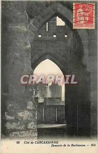 Cartes postales Cite de Carcassonne Descente de la Barbacane