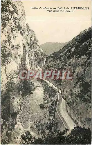 Cartes postales Vallee de l'Aude Defile de Pierre Lys Vue dans l'Interieur
