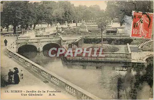 Ansichtskarte AK Nimes Jardin de la Fontaine Vue Generale