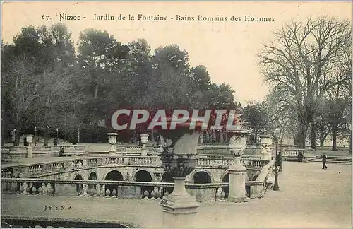 Ansichtskarte AK Nimes Jardin de la Fontaine Bains Romains des Hommes