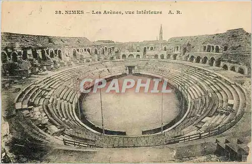 Cartes postales Nimes Les Arenes vue interieure