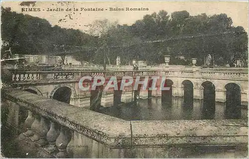 Ansichtskarte AK Nimes Jardin de la Fontaine Bains Romains