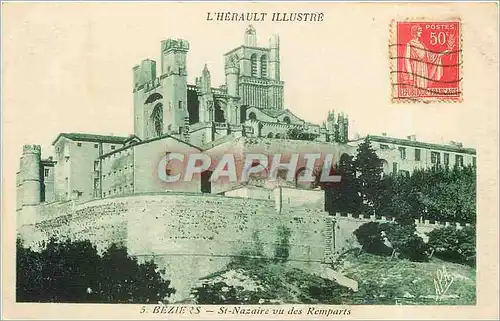 Cartes postales L'Herault Beziers St Nazaire vu des Remparts
