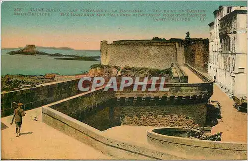 Ansichtskarte AK Saint Malo Les Remparts et la Hallande