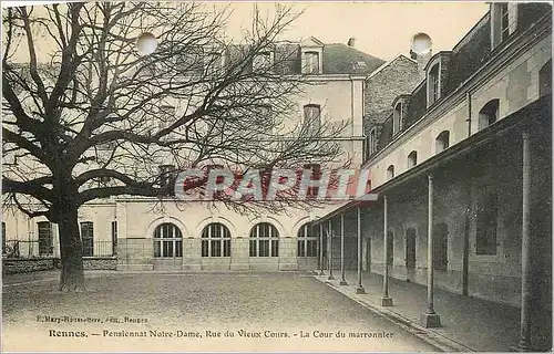 Ansichtskarte AK Rennes Pensiennat Notre Dame rue du Vieux Cours La Cours du marronnier