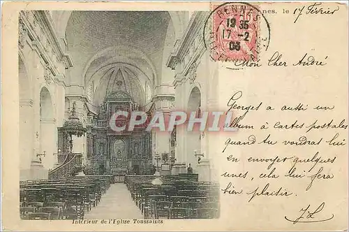 Cartes postales Rennes Interieur de l'Eglise Toussaints Carte pr�curseur