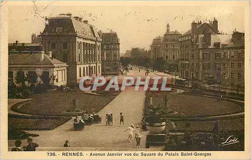 Ansichtskarte AK Rennes Avenue Janvier vue du Square du Palais Saint Georges