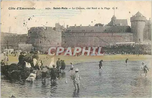 Ansichtskarte AK Saint Malo Le Chateau Cote Nord et la Plage