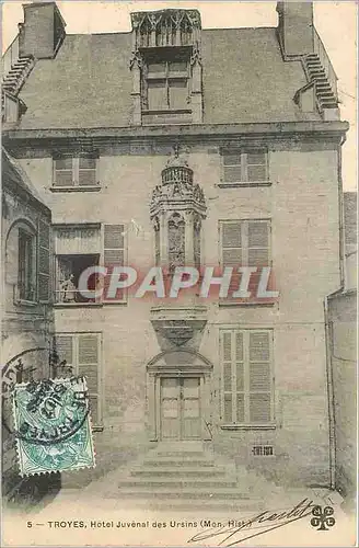 Ansichtskarte AK Troyes Hotel Juvenal des Ursins Mon Hist